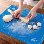 Silicone Baking Roti Mat With Measurements Heat Resistant | Non Stick Flour Rolling Mat | Baking Kneading Dough Pad - Big Size (Random Color)