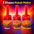 Kabab Maker Set of 3 Pcs (Heart, Round, Hexagon) (Random Color)