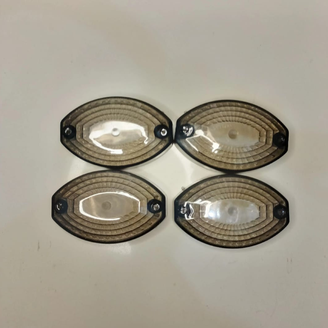 Indicator Cover For 125Cc Bikes Crystal White And Smog Color Pack Of 4 Pieces