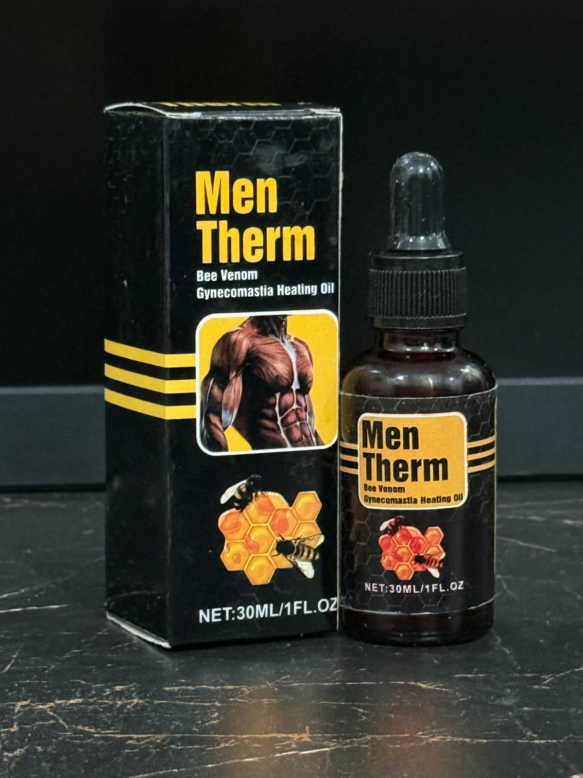 Men Therm Bee Venom Heating Oil – Advanced Gynecomastia Care for Men (30ml)