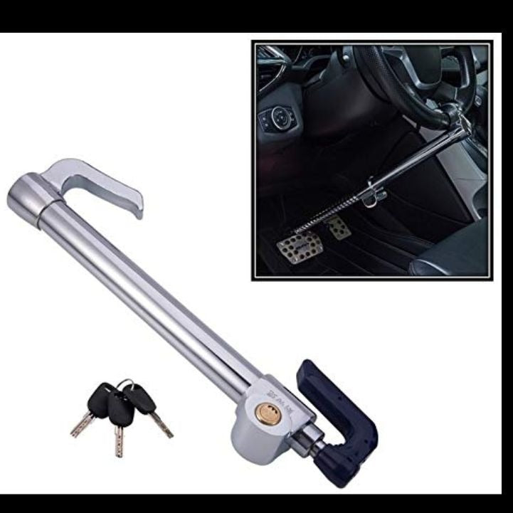 Steering to Pedal Lock Anti Theft Double Hook Steel Lock for all Cars