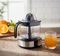 Premium Stainless Steel Electric Citrus Juicer: High-Efficiency Pulp-Control Extractor with Integrated Measurement Pitcher