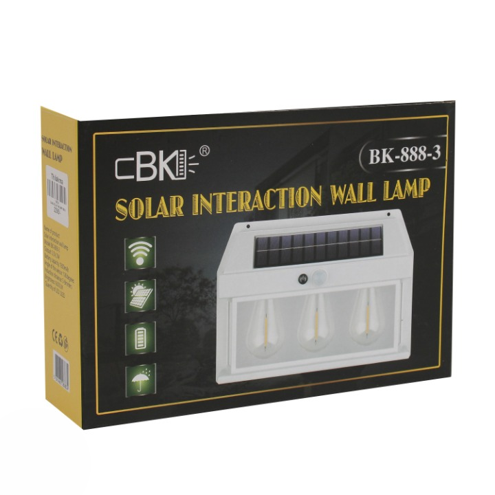 Solar Interaction Wall Lamp Outdoor Motion Sensor Light Solar Powered LED Wall Light Waterproof