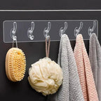 Seamless Heavy Duty Transparent Sticky Hooks Strip | Strong Double-Sided Self Adhesive Wall Hanger | Waterproof Multipurpose Hook for Bathroom & Kitchen