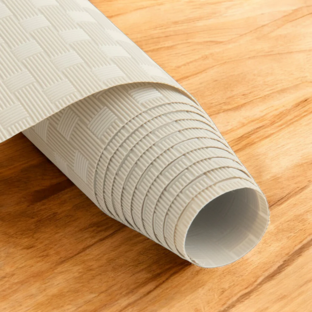 PVC Refrigerator Shelf Liner (45x150cm) - Plain Check Anti-Slip Fridge Drawer Mat