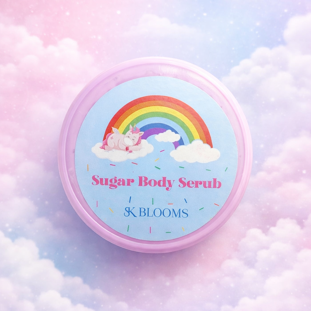 SK BLOOMS Natural Sugar Body Scrub for Smooth Skin | Gentle Exfoliating & Moisturizing Body Polish