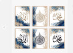 set of  6 sticky canvas frames for wall decore / sticky phototiles for office and home workplace