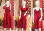 3 Pcs Premium Silk Nightwear Set With Lace | Satin Camisole & Shorts Sleepwear Free Size
