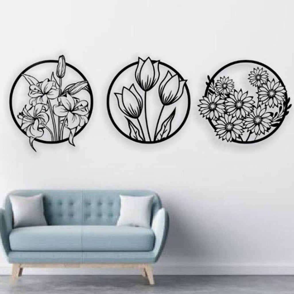 (3 pcs set )3D floral abstract Wooden Wall Art &amp; Home Decoration /  Item Home Décor Home Room &amp; Wall Decor Wall Art