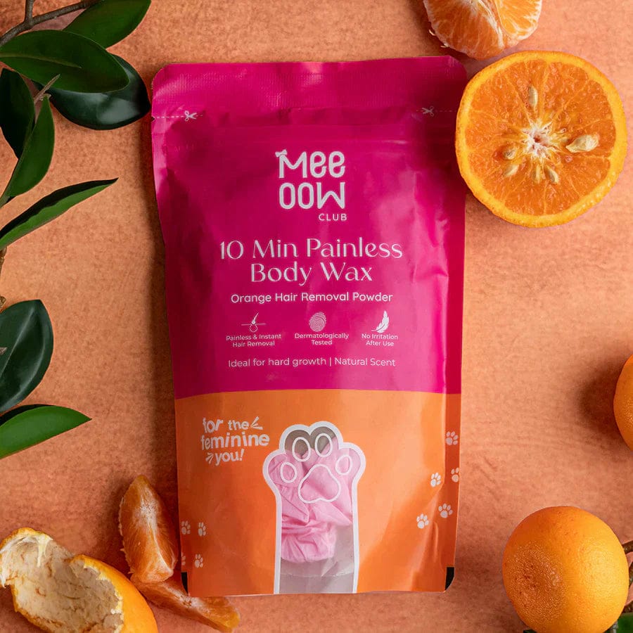 Meeoow Club 10 Min Painless Body Wax Orange Hair Removal Powder for Women