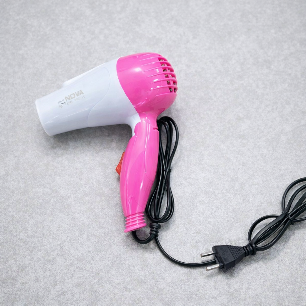 Nova NV-1290 1000W Portable Foldable Mini Hair Dryer – Compact Travel Styling Tool