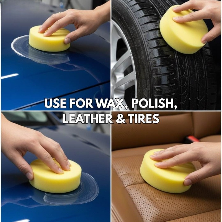 Premium Foam Car Wax Applicator Pad – Soft, Scratch-Free Polishing Sponge for Wax, Polish & Car Detailing THREE GUYS