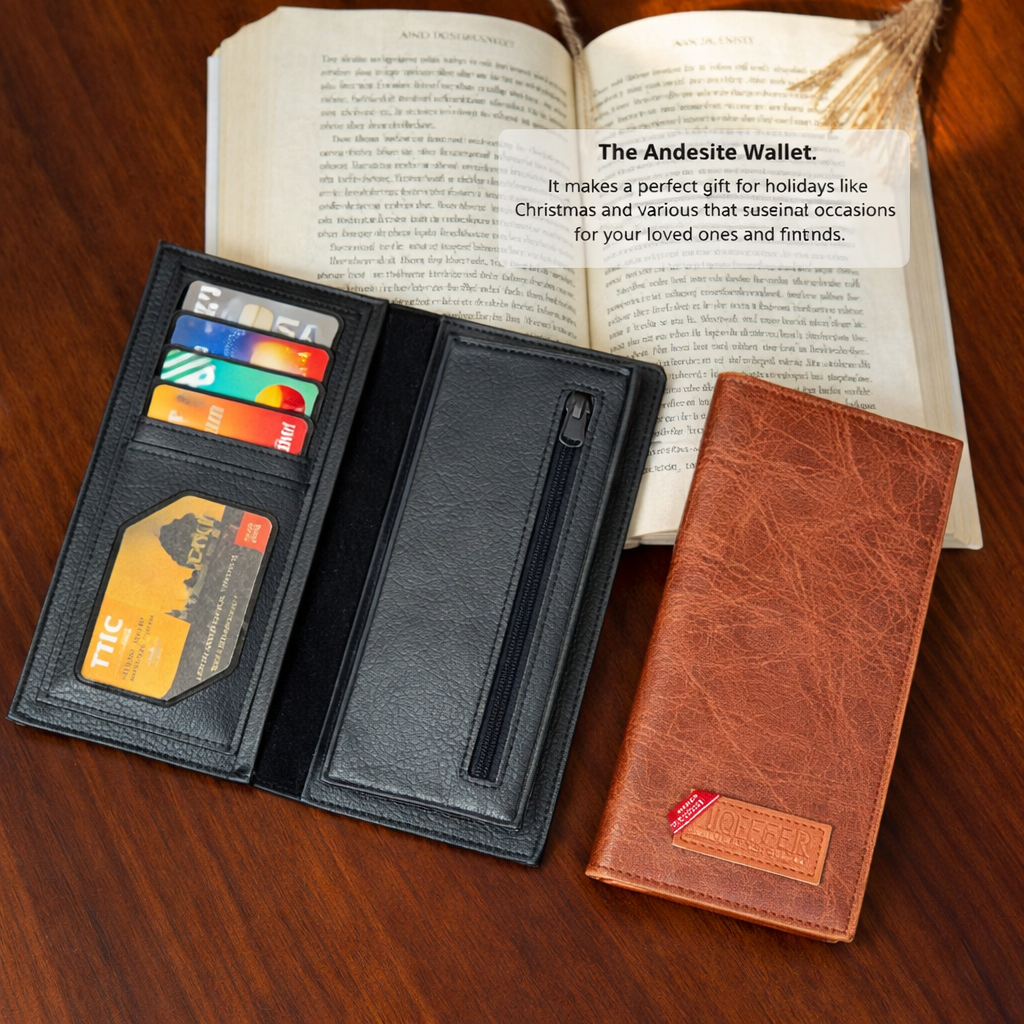 New Design Long Wallet for Men & Women | 12 Card Slots | Half Zip Pocket | Premium Quality Long Purse