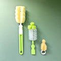 (pack of 3 )Baby Bottle and Teath Brush Set with Changeable Endings – Bottle, Sponge, Straw, and Pacifier (random color