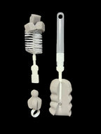 (pack of 3 )Baby Bottle and Teath Brush Set with Changeable Endings – Bottle, Sponge, Straw, and Pacifier (random color