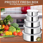 Stainless Steel Bowl Set of 5 – Food-Grade, Rust-Resistant Mixing and Serving Bowls
