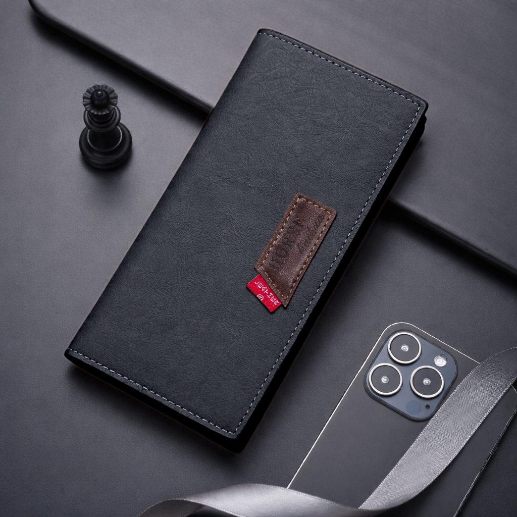 Modern Touch Long Wallet – Stylish Organizer with 14 Card Slots & Zipper Pocket