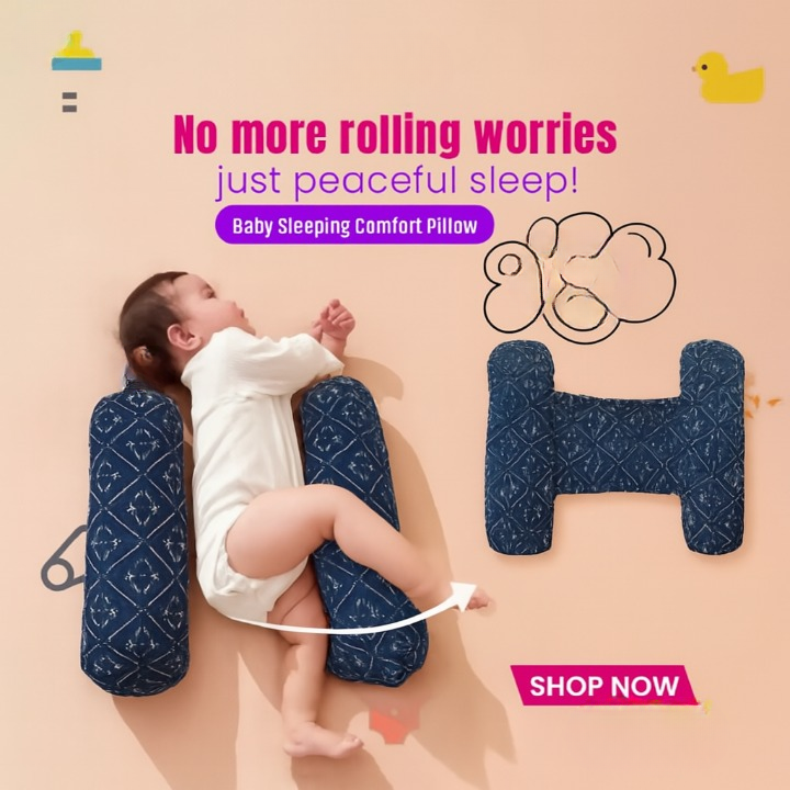 Baby Sleeping Comfort Pillow – Soft Support Pillow For Infants – Ergonomic Shape For Head, Neck And Back – Breathable And Washable Fabric
