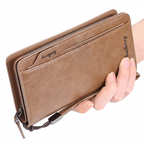 Balebaily Long Wallet for Men & Women with Zipper Pocket 15 Card Slots and Photo Window
