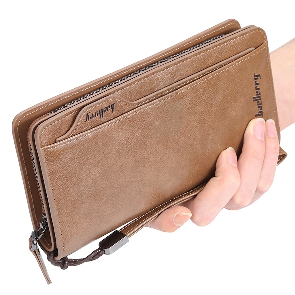 Balebaily Long Wallet for Men & Women with Zipper Pocket 15 Card Slots and Photo Window