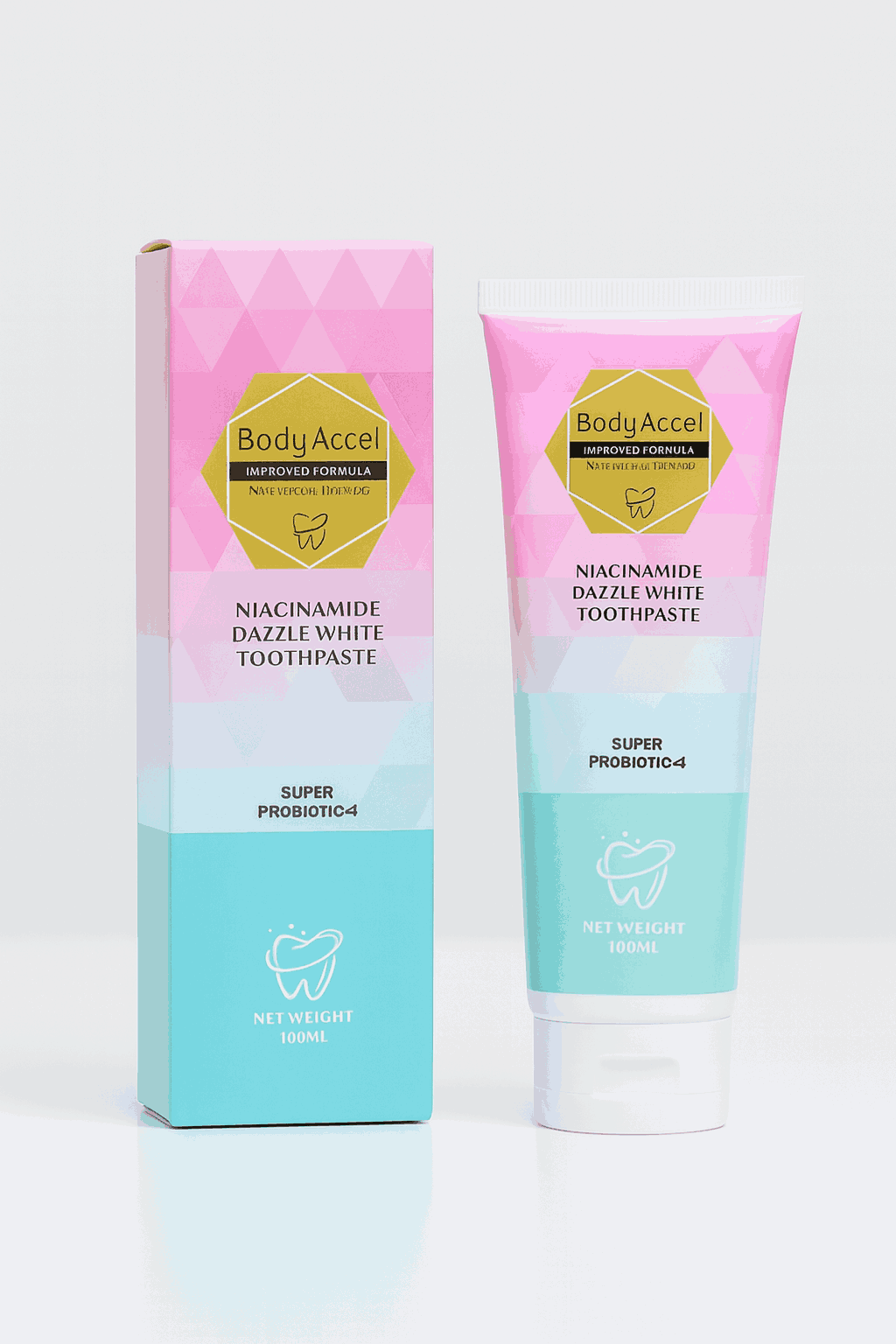 Body Accel Niacinamide Whitening Toothpaste 100ml – Advanced Stain Removal With Probiotics For Bright Smile & Fresh Breath