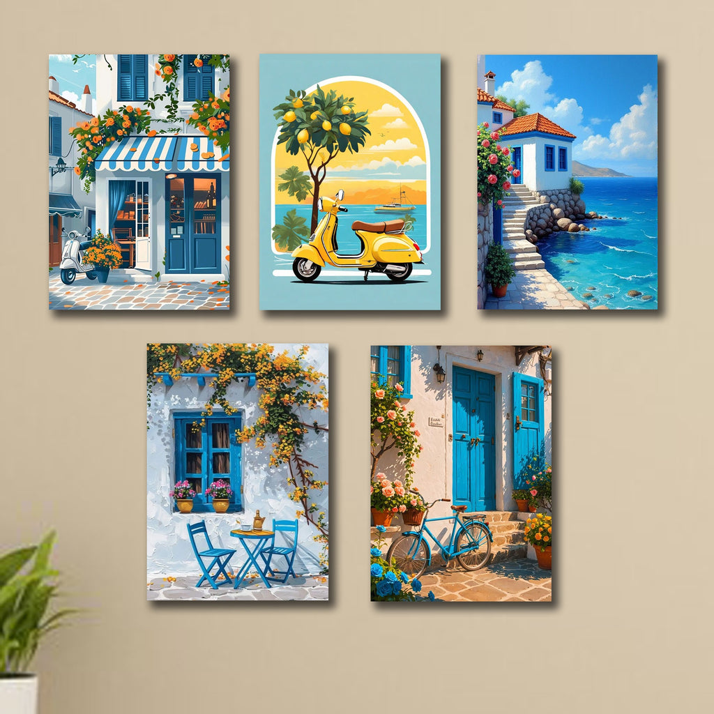 Set of 5 Premium Wall Art Photo Tiles – Modern Home Decor Sets 8x11