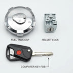 125 Tank Lock with Key and Side Lock Set Motorcycle Fuel Tank Lock Set Complete Security Lock Kit for 125cc Bike