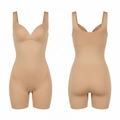 Shapewear Bodysuit for Women – Seamless Tummy Control Mid-Thigh Body Shaper (Skin Color)