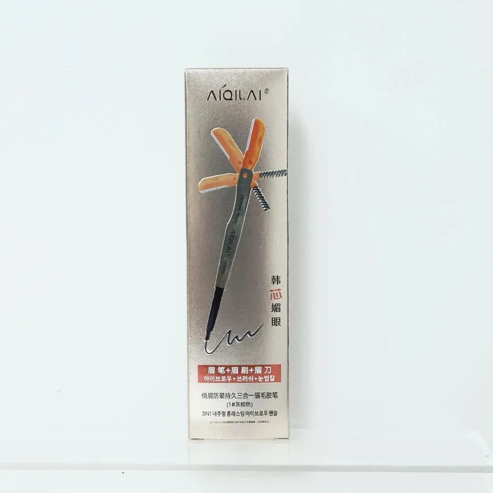 3 In 1 Eyebrow Pencil Brush And Razor Comfortable Use Smooth Application Compact Design For Daily Grooming Needs