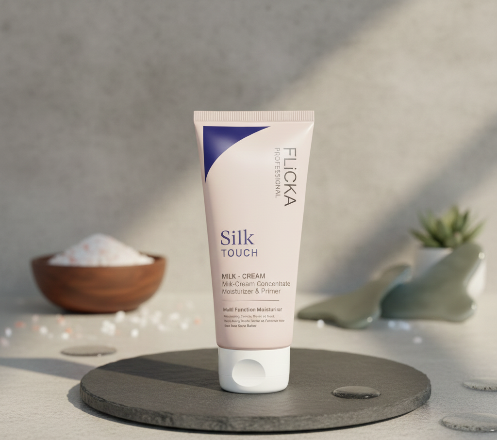 Flicka Professional Silk Touch Milk-Cream Concentrate – 3-in-1 Moisturizer, Primer & Makeup Remover - 60g
