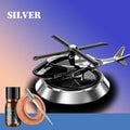 Solar Powered Car Aroma Diffuser Helicopter Air Freshener – Dashboard Perfume Decor | Metal + ABS, Refillable Fragrance