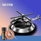 Solar Powered Car Aroma Diffuser Helicopter Air Freshener – Dashboard Perfume Decor | Metal + ABS, Refillable Fragrance