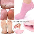 1 Pair Reusable Silicone Spa Gel Socks For Dry Feet And Cracked Heel Treatment – Moisturizing Hydrating Softening And Skin Smoothing Overnight Foot Care