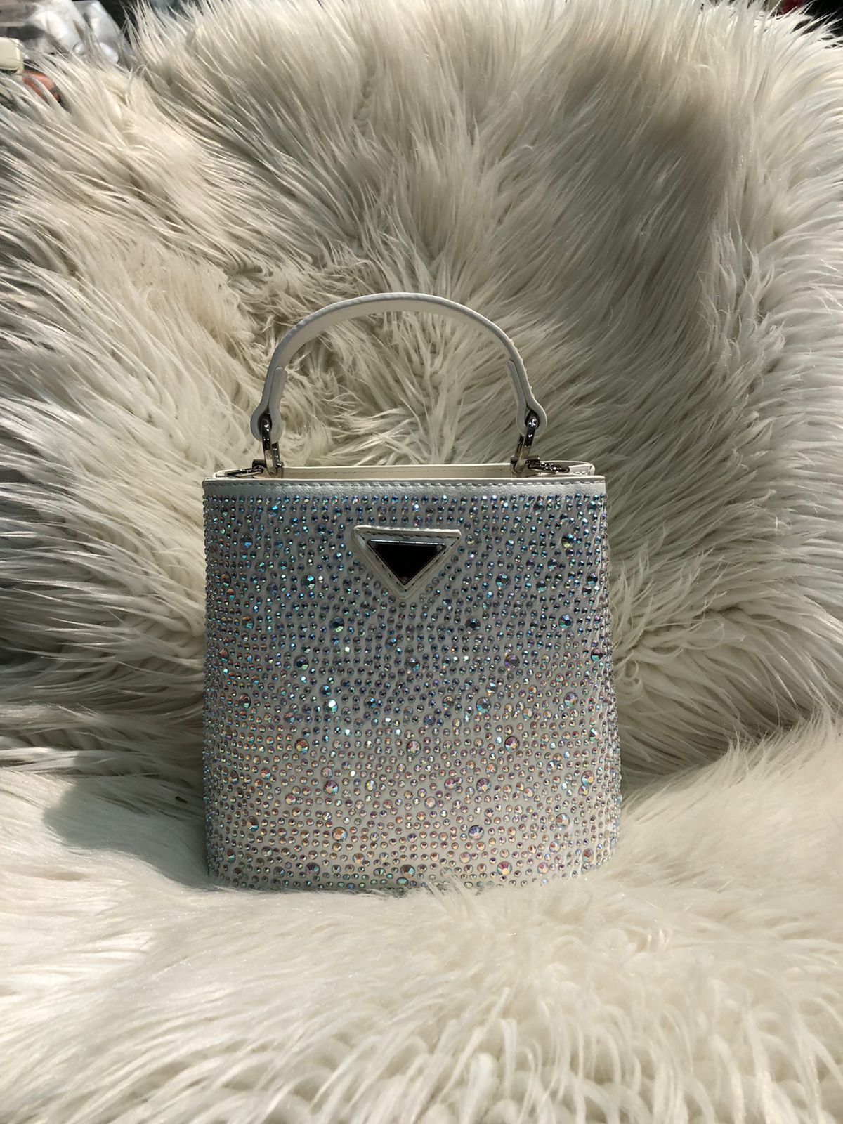 Luxury Rhinestone Mini Handbag for Women (8 × 7 Inches) – Stylish Sparkling Party Purse | Elegant Top Handle Bag for Weddings & Events (without box)