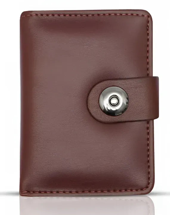 Men’s Premium Card Holder Wallet | Magnetic Button Small Wallet | 6 Card Slots & Cash Pocket
