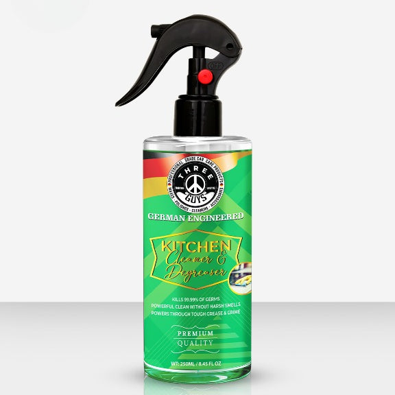 Kitchen Cleaner & Degreaser – Heavy Duty, Germ-Killing & Grease-Fighting Formula | THREE GUYS - German Engineered (250) ML