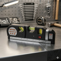 Multipurpose 4-in-1 Laser Level, Ruler, and Spirit Level Tool with Triple Bubble Vials for Precise Home Improvement & Construction Tasks