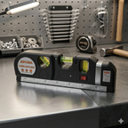 Multipurpose 4-in-1 Laser Level, Ruler, and Spirit Level Tool with Triple Bubble Vials for Precise Home Improvement & Construction Tasks