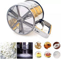 Flour Sifter Stainless Steel – Double Layer Fine Mesh Baking Sifter with One-Hand Press Crank for Cakes & Pastries
