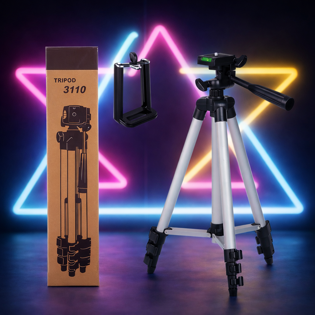 Professional Tripod Camera and mobile Stand with Cover Adjustable Aluminium Lightweight Camera Stand Tripod
