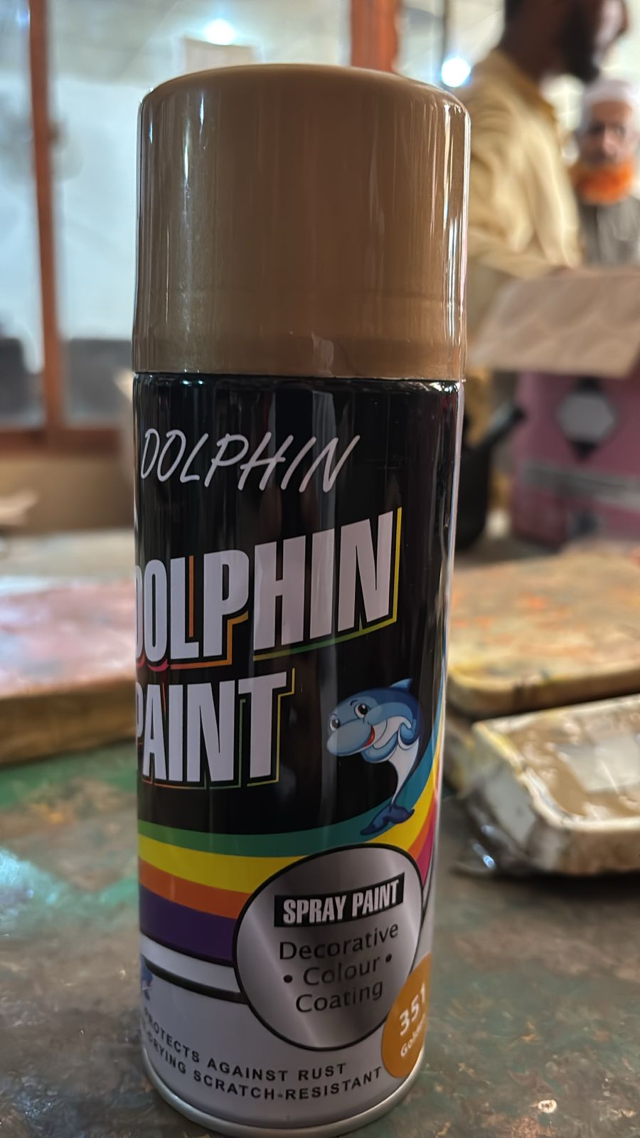 Dolphin Chrome Gold Spray Paint 300ml – High Shine Metallic Finish Spray