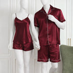 Couple Night Dress / Night Suit / Silk Sleepwear Set – 4-Piece Camisole & Shirt with Shorts | DC-C015
