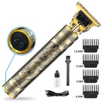 Metal Body Vintage T9 Hair Trimmer for Men – Professional USB Rechargeable Beard & Hair Cutting Machine | Precision Shaver with Powerful Motor