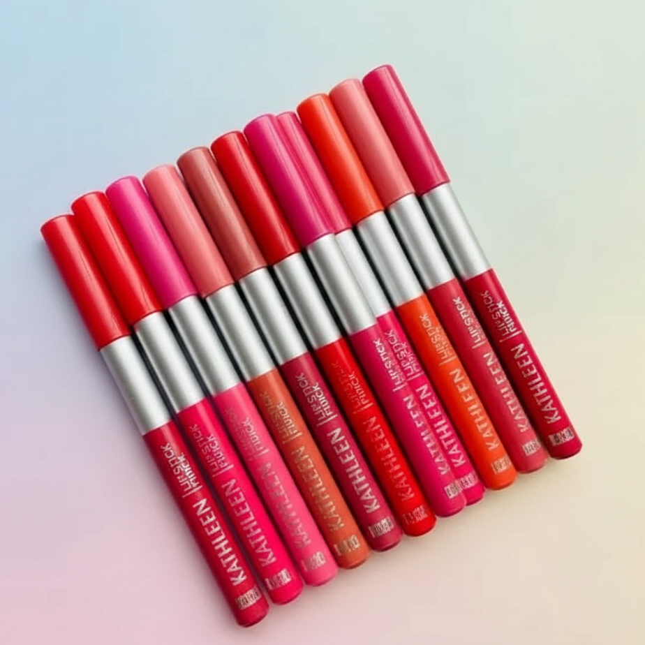 Kathleen High Pigmented Lip Pencil – Smooth Creamy Texture | Multicolor Shades | Pack of 6 & 12
