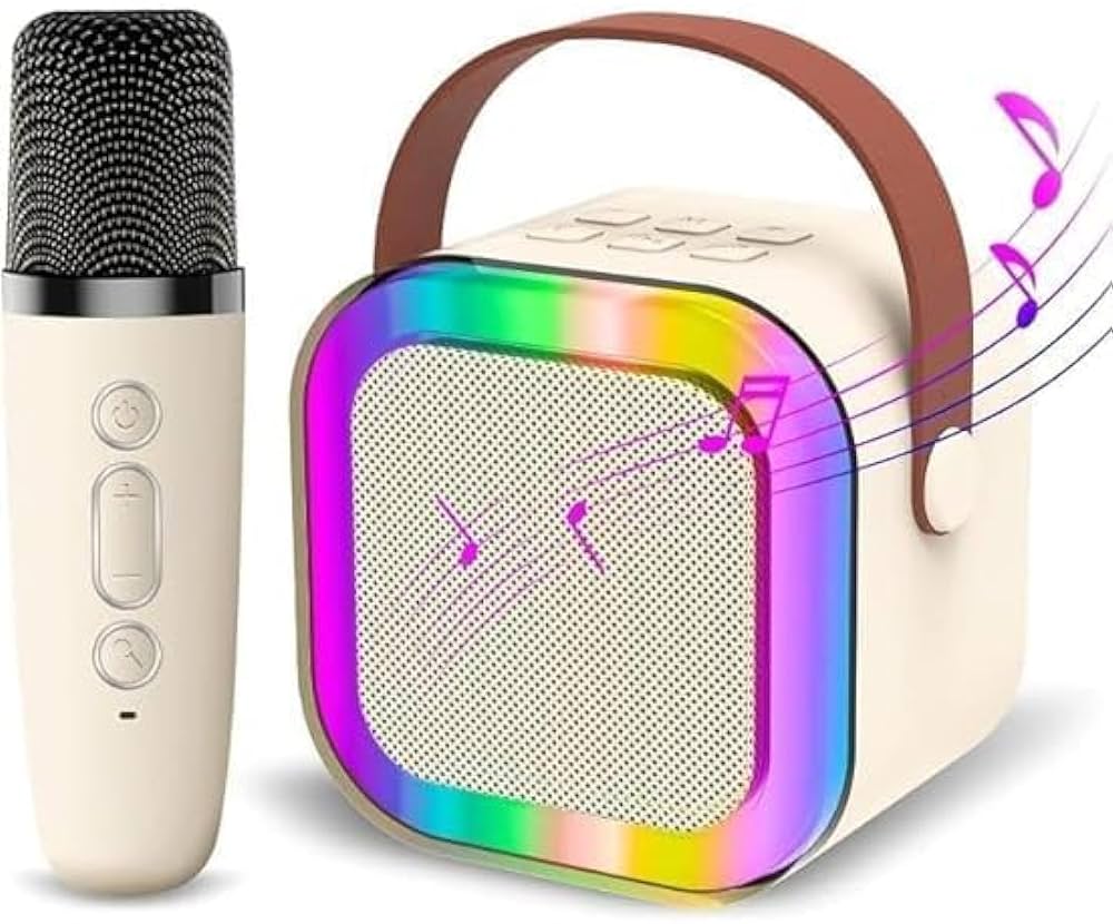 K12 Wireless Audio Microphone Bluetooth Speaker Portable Stereo Speaker Bluetooth Speaker Karaoke Speaker with Mic (random color)