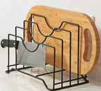 Multi Functional Kitchen Cutting Board And Pot Lid Organizer Rack Durable Space Saving Storage Solution For Daily Use