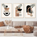Set of 3 Abstract Wall Art Frames – 8x11" MDF Wood with Adhesive Backing