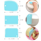 3PCS/Set DIY Cake Cream Scraper Set Cake Decorating Tools Multifunctional Irregular Teeth Edge Kitchen Baking Tool(Pack of 3)