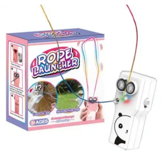 ZipString Portable Rope Launcher – Handheld Kinetic String Thruster & Creative Floating Loop Toy for Kids and Adults ( random colour )