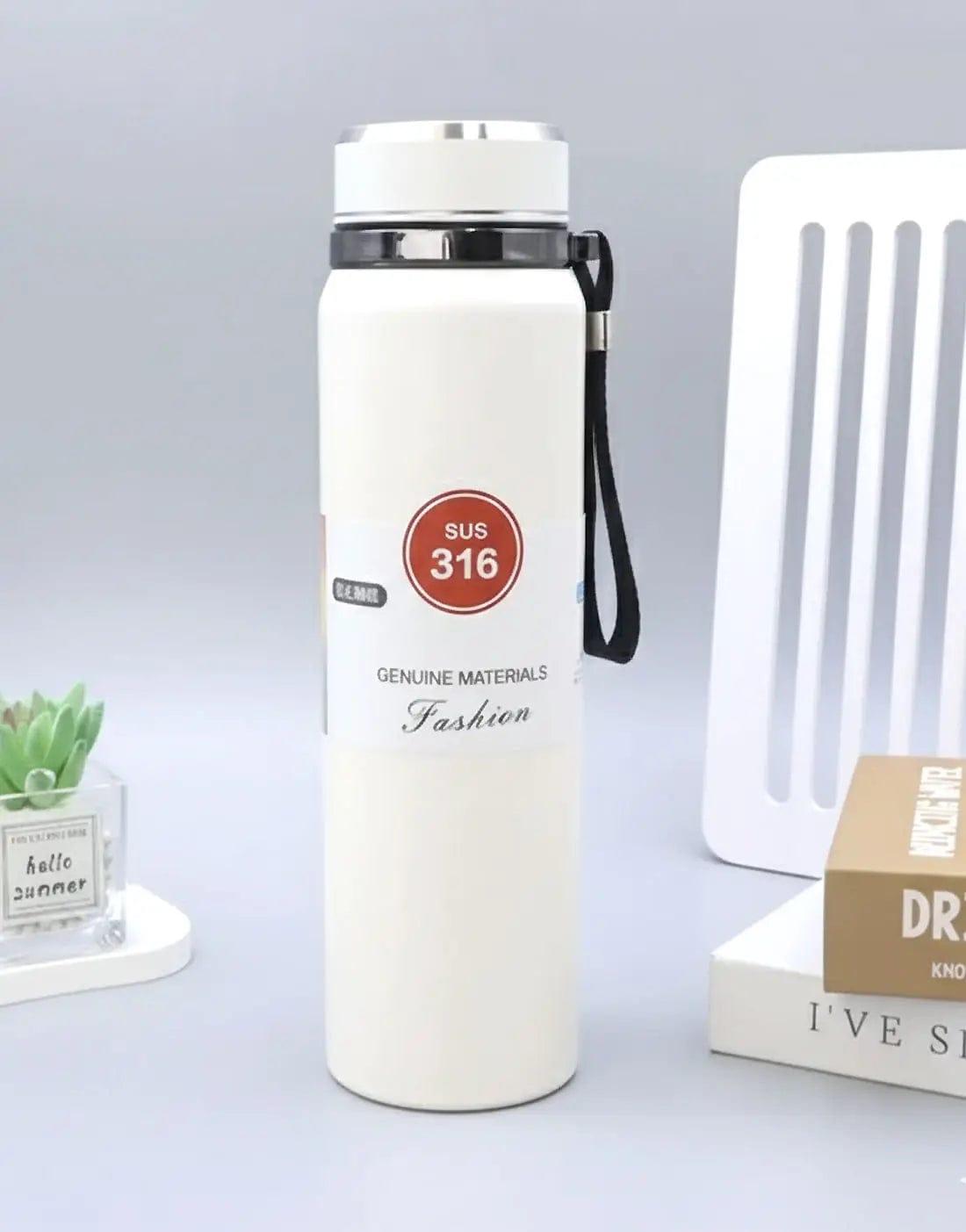 Premium Matte Stainless Steel Water Bottle 800ml 1000ml Leak Proof Double Wall Insulated Hot Cold Flask